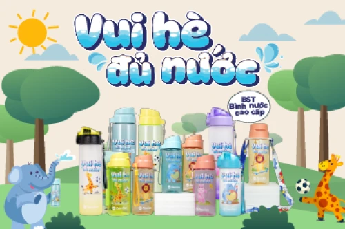 BÌNH NƯỚC CẦM TAY TRẺ NHỎ - MÓN ĐỒ THIẾT YẾU CHO BÉ NGÀY HÈ