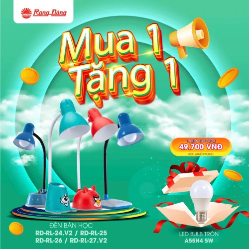 COMBO MUA ĐÈN BÀN HỌC RD-RL-27.V2 TẶNG LED BULD 5W