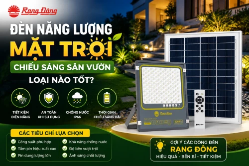 Đèn năng lượng mặt trời chiếu sáng sân vườn loại nào tốt? Các tiêu chí lựa chọn đèn năng lượng mặt trời