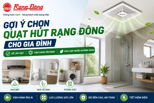 Gợi ý chọn quạt hút Rạng Đông cho gia đình: Dễ lắp đặt, vận hành ổn định, phù hợp nhiều không gian