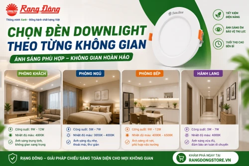 đèn LED Downlight âm trần Rạng Đông