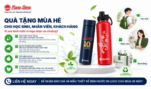 Quà tặng mùa hè cho học sinh, nhân viên, khách hàng: Vì sao bình nước in logo luôn được ưa chuộng?