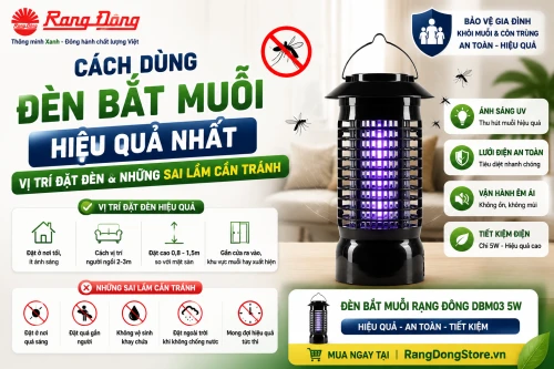 Cách dùng đèn bắt muỗi hiệu quả