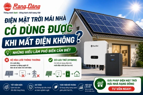Điện mặt trời mái nhà có dùng được khi mất điện không? Những hiểu lầm phổ biến cần biết