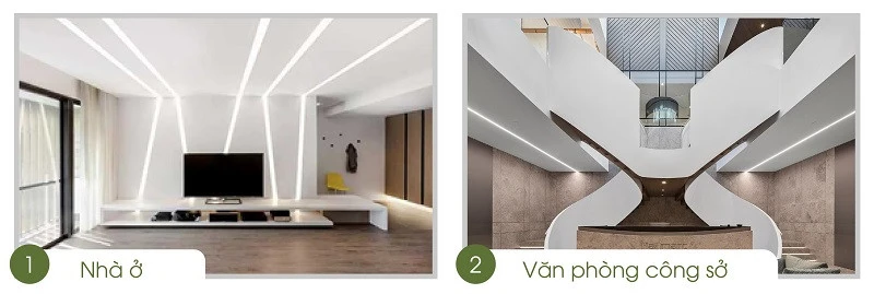Đèn led linear Rạng Đông dễ dàng ứng dụng trong nhiều không gian nội thất khác nhau