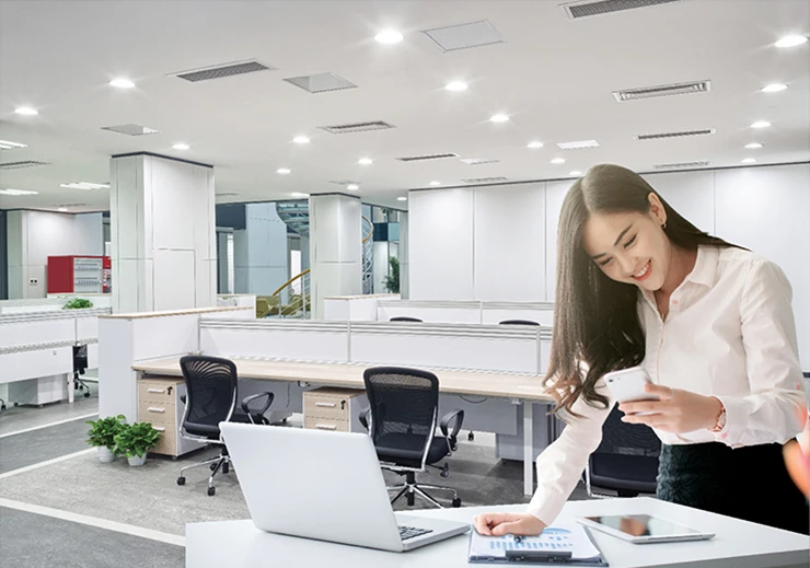 Đèn led downlight âm trần Rạng Đông phù hợp sử dụng cho môi trường văn phòng, công sở