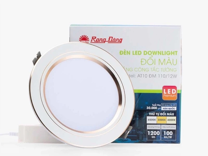 Đèn LED Downlight Âm Trần Đổi Màu 110/12w At10 Đm