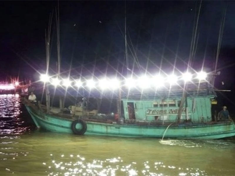 Với sản phẩm đèn chiếu mạn tàu cá Rạng Đông, ngư dân sẽ dễ dàng thu hút cá đến gần tàu thuyền