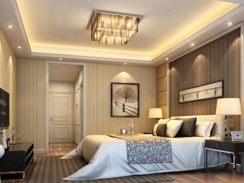 Đèn LED ốp trần phòng ngủ mang lại ánh sáng dịu nhẹ cho không gian thoải mái hơn