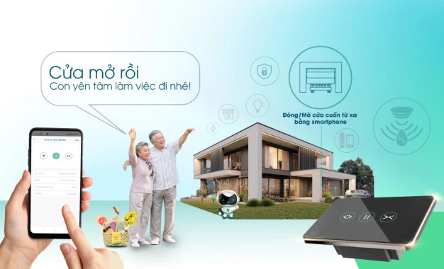 công tắc cửa cuốn thông minh điều khiển từ xa
