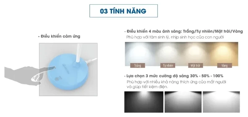 Điều khiển cảm ứng hiện đại, đổi màu ánh sáng linh hoạt