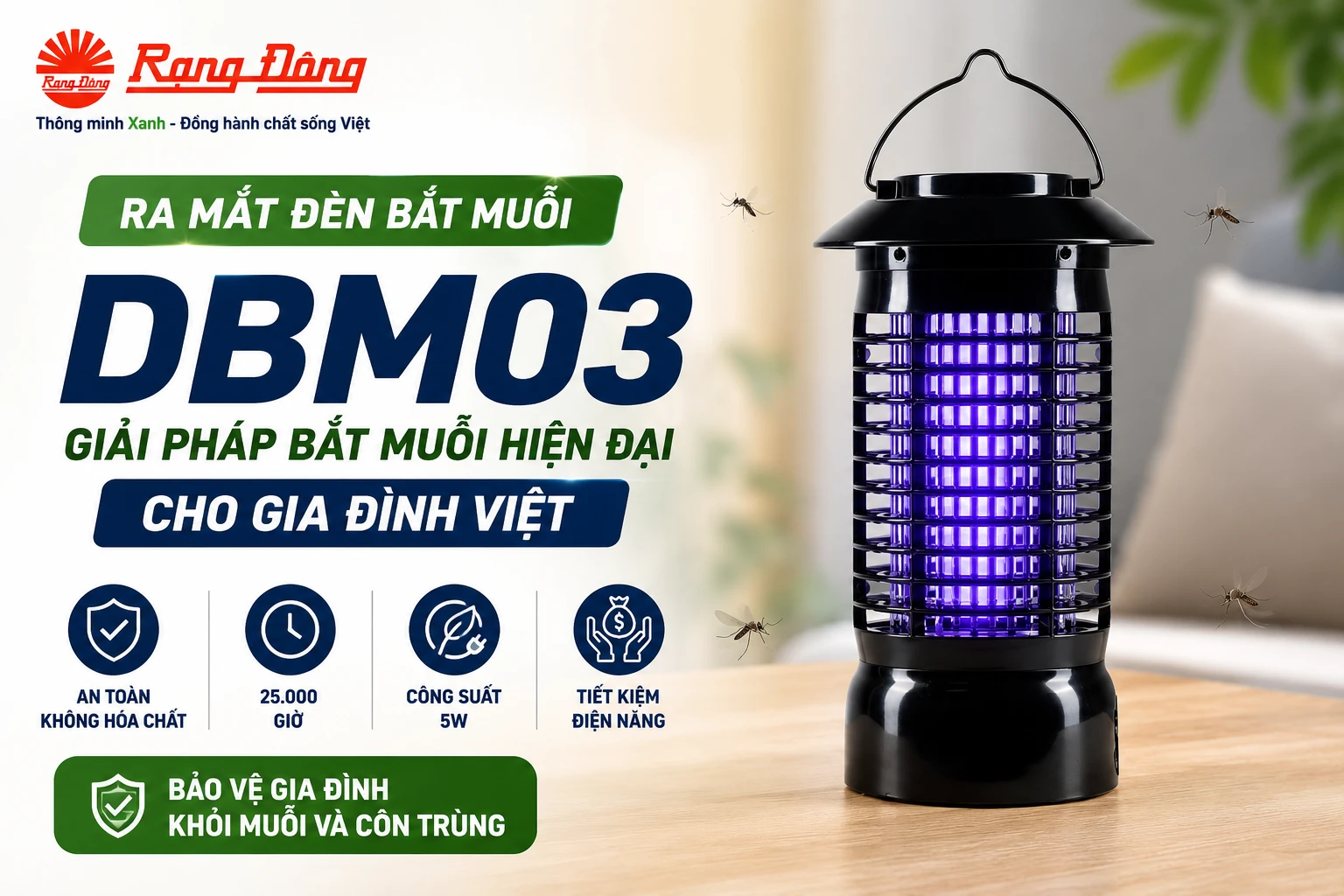 Đèn bắt muỗi DBM03 5w