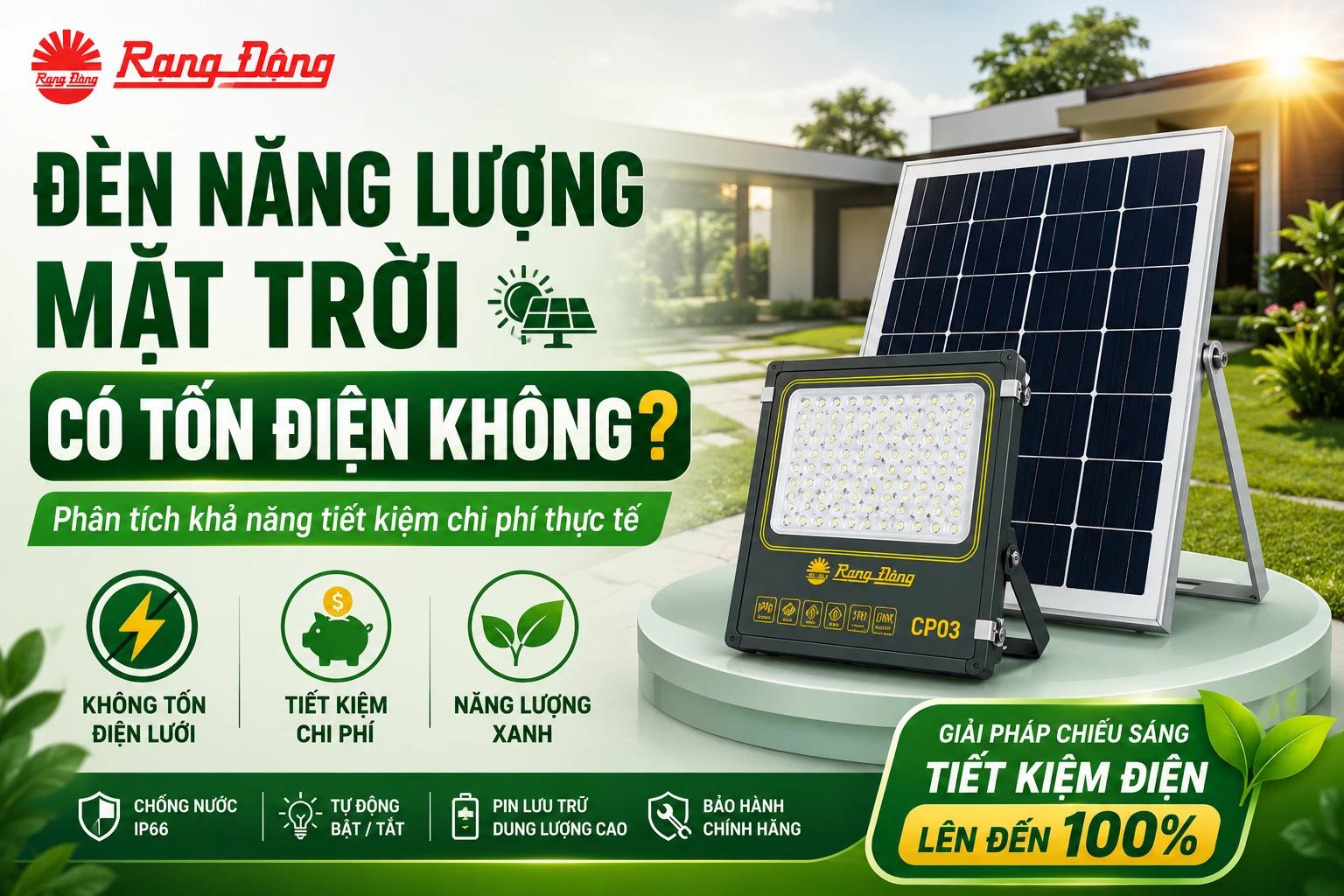 Đèn năng lượng mặt trời có tốn điện không