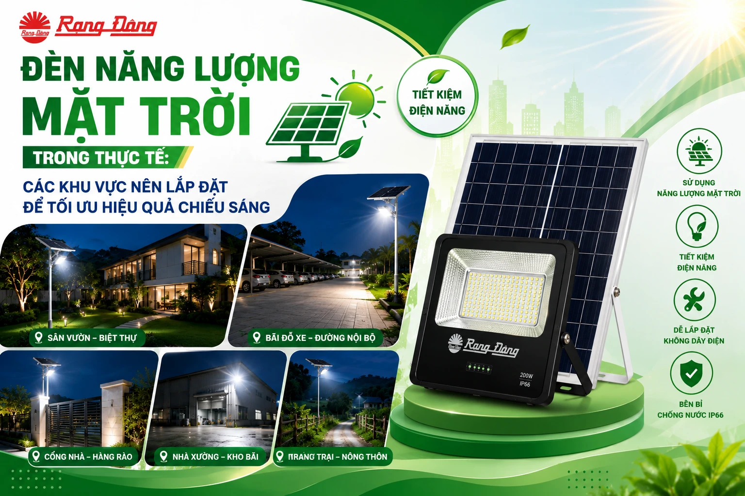 vị trí lắp đèn năng lượng mặt trời